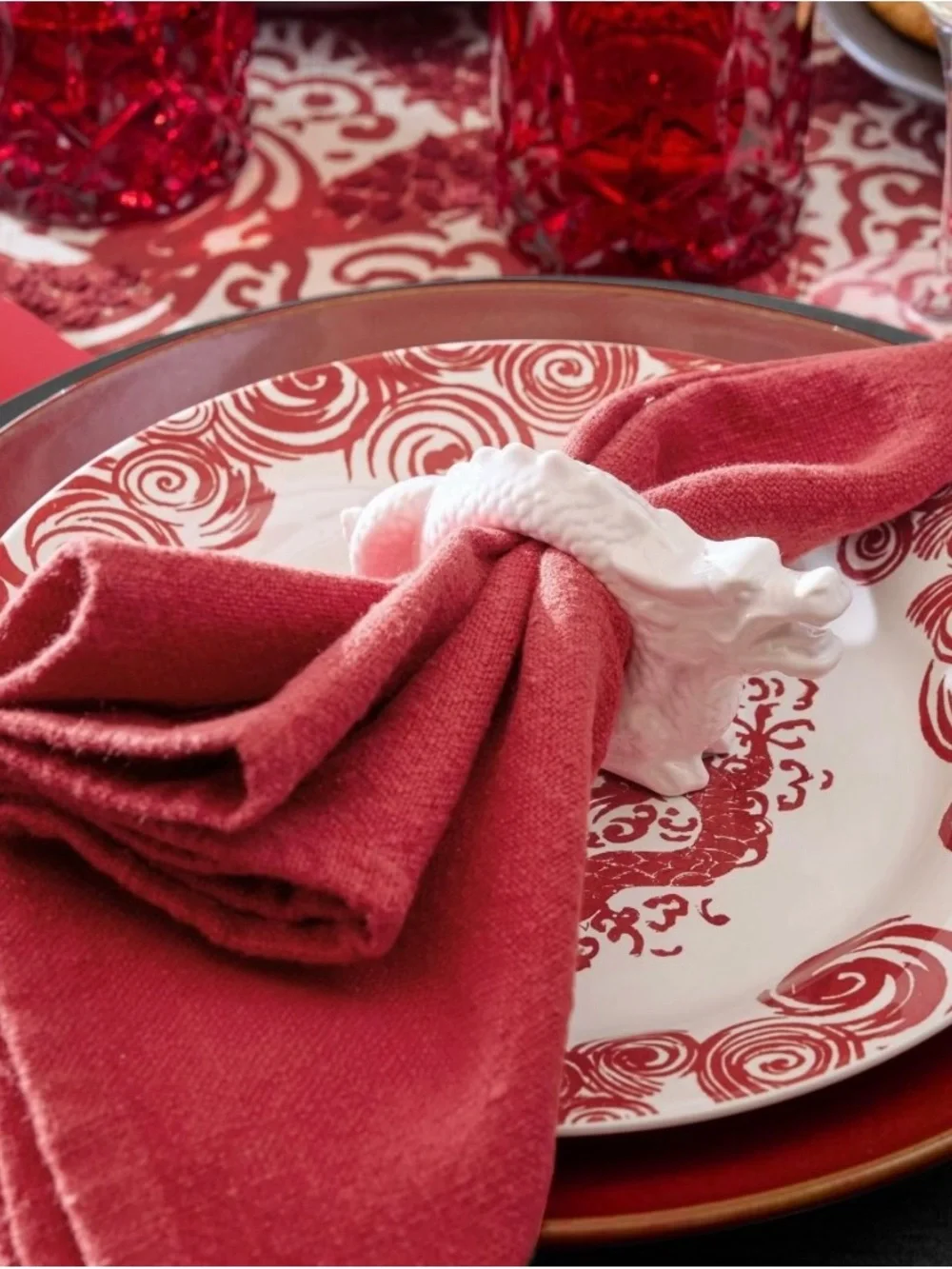 Pottery Barn Solid Red Dinner Napkins